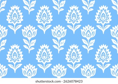 Padrão de flor, padrão floral suave Motif, fundo de flor pequeno bonito.Geometric flor folclore ornament.Antique Damask tribal com estilo asteca.Design para têxtil, tecido, roupas