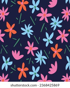 flower pattern , Navy blue flower pattern