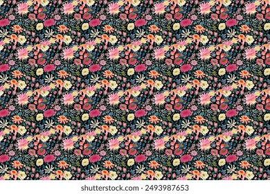a flower pattern on a backgrounnd for textiles , colorful vector design 