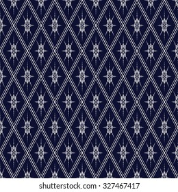 Flower pattern on dark blue design for background or wallpaper.
