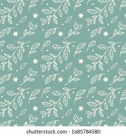 Flower pattern on a green background vector