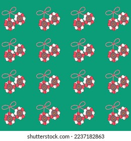 Flower pattern on green background. Baba Marta