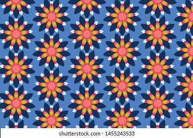 flower pattern on light blue fabric