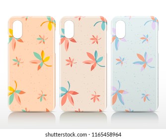 Flower Pattern On Phone Case Template : Vector Illustration