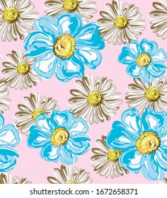 flower Pattern on pink background