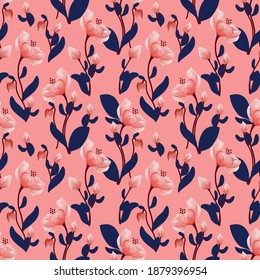Flower pattern on a pink background