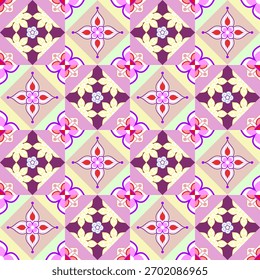 padrão de flor em fundo rosa, design de padrão sem costura para azulejo, tecido, tapete, papel de parede	