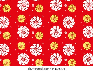 flower pattern on red background