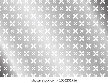 Flower pattern on silver background. Abstract silver background.  Abstract pattern.  Geometric silver seamless pattern. 