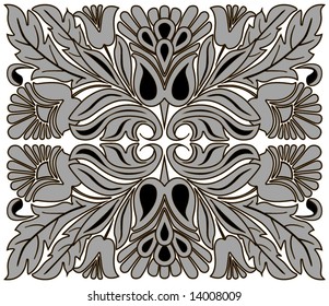 Flower pattern on a white background. Vector figure.