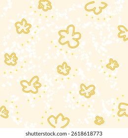 Blumenmuster mit orangefarbenem Hintergrund 