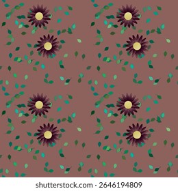 Padrão de flor, padrão de ornamento, vetor padrão sem costura, vetor abstrato, folhas isoladas, padrão de folhas, textura de fundo, vetor de flores, buquê de flores, fundos da natureza