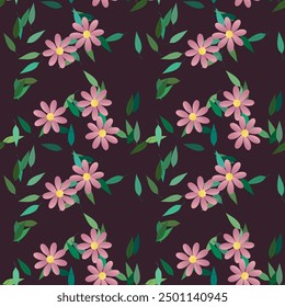 Patrón de flores, Vector de adorno, patrón floral sin fisuras, fondos y texturas, Vector de flores, fondo de pétalos, fondos de la naturaleza, silueta de la hoja, diseño floral, fondo de Vector