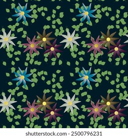 Patrón de flores, patrón ornamental, textura sin fisuras, diseño floral, patrón de Vector, fondos de la naturaleza, Fondo de pantalla sin fisuras, hojas aisladas, flores aisladas, textura de fondo