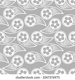 Flower pattern, paisley, simple, cute, seamless vector background.