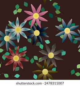 Patrón de flores, fondo de pétalos, patrón ornamental, diseño de Vector, ramo de flores, silueta de la hoja, hojas aisladas, ornamentos Vector, fondo de flores, diseño floral, Vector de hojas