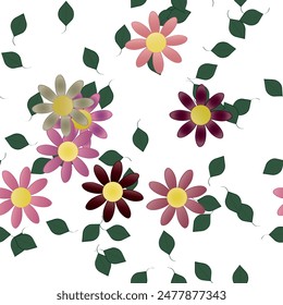 Patrón de flores, fondo de pétalos, textura de fondo, fondos de la naturaleza, patrón de Vector, Vector floral, patrones sin fisuras, fondo de hojas, abstracto de Vector, ornamentos Vector