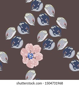 Flower pattern. Flower petals and flower dark background.Vector illustration.