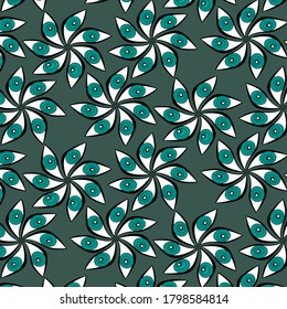 
Flower pattern of petals from the eyes. Green pupils. Wallpaper. Wrapping paper. Textile prints.