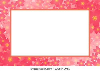 Flower pattern picture frame, copy space, title space, message space,
