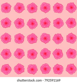 Flower pattern: pink buds of roses on a light peach background, beautiful spring pattern.