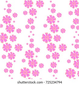 Flower pattern: pink flowers of a cosme on a white background - a beautiful gentle print.