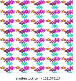flower pattern pink orange blue and purple flowers made into a pattern of multiple flowers
