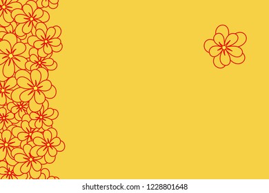 Flower pattern with place for text. Design for Chinese New Year. Vector illustration EPS10