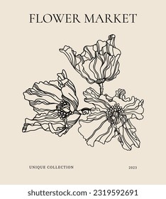 Flower pattern poster in vintage style	