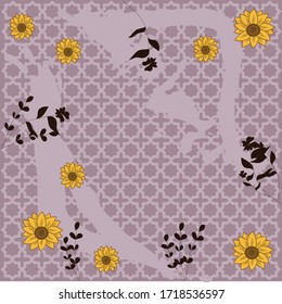 Flower pattern for printed hijab, fabric, wallpaper, wrapping paper, pillow case, etc