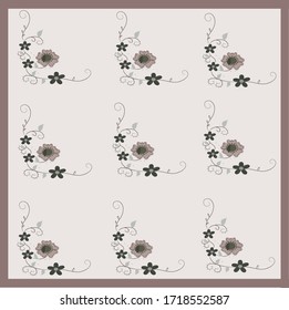 Patrón de flores para hiyab impreso, tarjeta de grasa, funda de almohada, tela, papel de envoltura, papel pintado, etc.