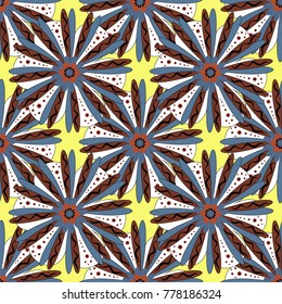 Flower pattern for printing or fabric. Spring flowers seamless pattern. Vector floral illustration and floral seamless texture. Small floral pattern in neutral, brown and white colors.