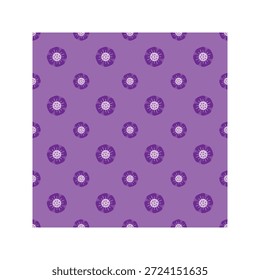 Padrão de flor com flores circulares roxas no fundo violeta