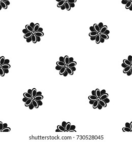 Flower pattern repeat seamless in black color for any design. Vector geometric illustration