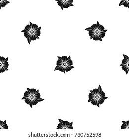 Flower pattern repeat seamless in black color for any design. Vector geometric illustration
