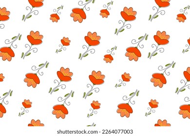 flower pattern, repeating poppy flower pattern. Flowers concept. Vector