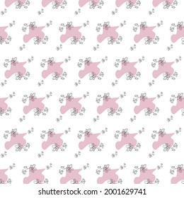 flower pattern rouse pink grey
