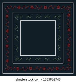 Blumenmuster für Schal- und Stoffdruck. Seidenschal-Design. Vektorhintergrund