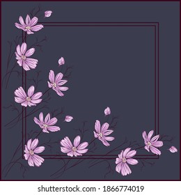 Blumenmuster für Schal- und Stoffdruck. Seidenschal-Design. Vektorhintergrund