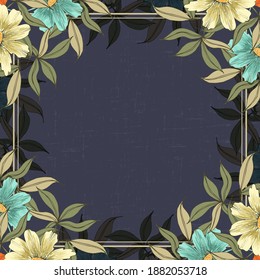 flower pattern for scarf and textile print. Silk scarf design. vector background