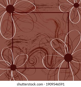 flower pattern for scarf and textile print. Silk scarf design. vector background