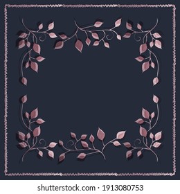 flower pattern for scarf and textile print. Silk scarf design. vector background