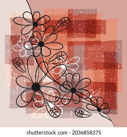 flower pattern for scarf and textile print. Silk scarf design. vector background