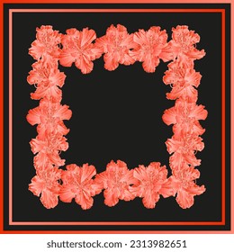 flower pattern for scarf and textile print. Silk scarf design. vector background