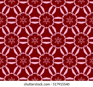 flower pattern. Seamless pattern. Arabesque. vector illustration. red color. for design, invitation wedding, valentine's, background, wallpaper, interior