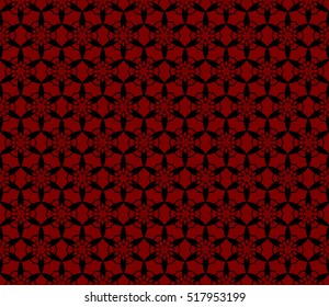 flower pattern. Seamless pattern. Arabesque. vector illustration. red and black color. for design, invitation wedding, valentine's, background, wallpaper, interior