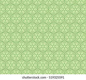 flower pattern. Seamless pattern. Arabesque. vector illustration. green color. for design, invitation wedding, valentine's, background, wallpaper