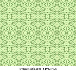 flower pattern. Seamless pattern. Arabesque. vector illustration. green color. for design, invitation wedding, valentine's, background, wallpaper
