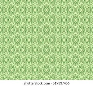 flower pattern. Seamless pattern. Arabesque. vector illustration. green color. for design, invitation wedding, valentine's, background, wallpaper