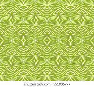 flower pattern. Seamless. Arabesque. vector illustration. green color. for invitation wedding, valentine's, background, wallpaper